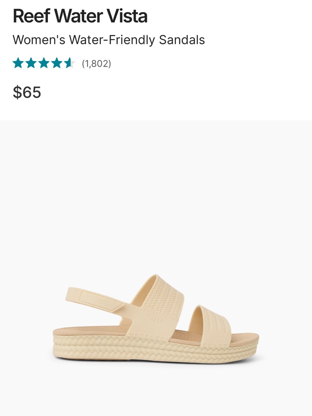 Reef Cream Water Vista Slingback Sandals